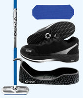 *NEW* Rookie Bundle - Men's Right Hand - Blue Fiberglass Broom -  Black Voltaje Shoes - Choice of Gripper Colour