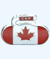 National Curling Rock Flag Pins