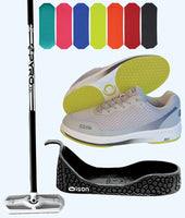 Rookie Bundle - Women's Right Hand - Black Fiberglass Broom -  Grey Voltaje Shoes - Choice of Pad Colour