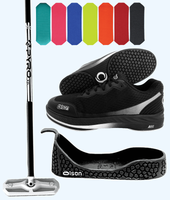 *NEW* Rookie Bundle - Men's Left Hand - Black Fiberglass Broom -  Black Voltaje Shoes - Choice of Pad Colour