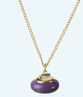 Amethyst Stone Curling Rock Necklace - In 3D
