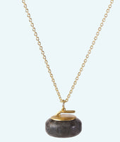 Granite Stone Curling Rock Necklace - In 3D