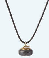 Granite Stone Curling Rock Necklace - In 3D