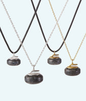 Granite Stone Curling Rock Necklace - In 3D