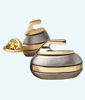 Curling Rock Brooch