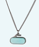 Turquoise Stone Curling Rock Necklace - In 2D