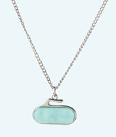 Turquoise Stone Curling Rock Necklace - In 2D