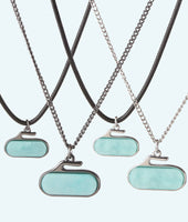 Turquoise Stone Curling Rock Necklace - In 2D