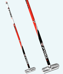 PYRO 1 1/8" Fiberlite Round Handle White/Red Broom